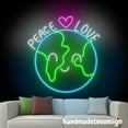 thumbnail image 3 of Handmadetneonsign Peace Love Neon Sign, Peace Love Wall Art Decor, World Peace Light, Home Wall Decor 60806, 3 of 5