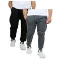 thumbnail image 1 of Men's 2 Pack Fleece Jogger Sweatpants,black/charcoal,L, 1 of 2