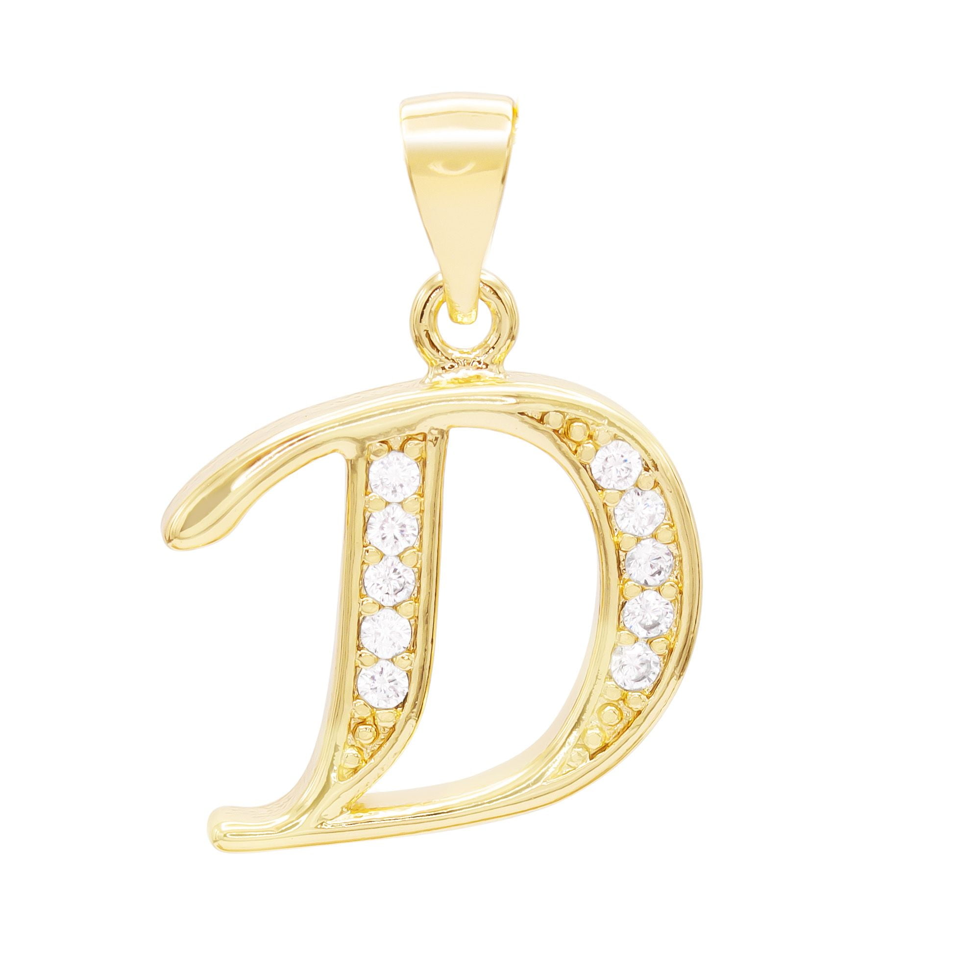 Large Round Brass Letter D Initial Charms for Bracelets or Pendants 1473D - 2 Pieces