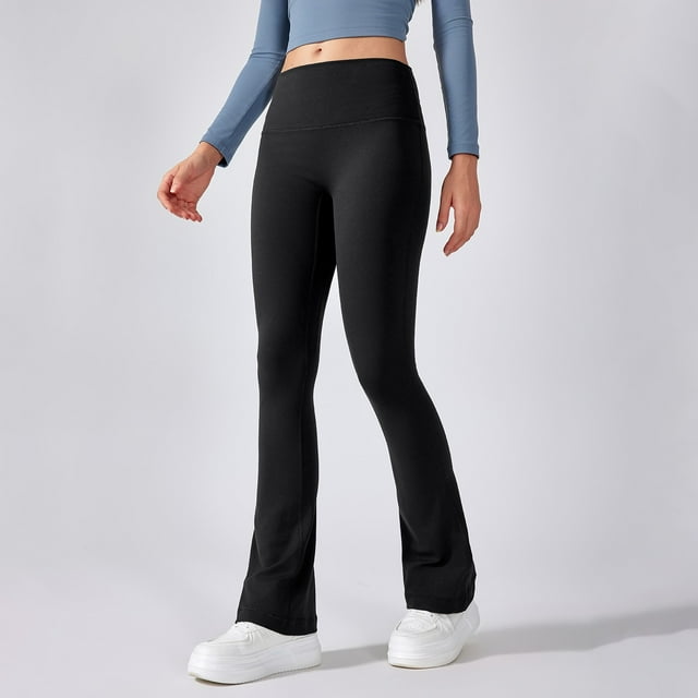 MKLEKYY Leggings deportivos de yoga para mujer, de cintura alta, acampanados, para fitness, gimnasio, entrenamiento, ropa deportiva elegante, elásticos y cómodos.