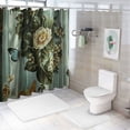 thumbnail image 7 of Orinice Tropical Eucalyptus Palm Leaves Floral Shower Curtain for Bathroom Botanical Green Monstera Banana Bathtub Decor Nature Aesthetic Waterproof Polyester Fabric Set with White 36x72, 7 of 7