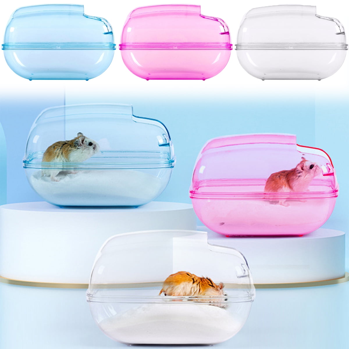 Meidiya Large Hamster Sand Bath Container Transparent Hamster Bathroom Bath Sand Room Sauna