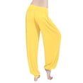 thumbnail image 4 of Lroveb Palazzo Pants for Women,High Waisted Baggy Hippie Gypsy Boho Pants, Pants High Yoga Beach Plus Size Closing Dance Chi Clothes Leggings Yellow, 4 of 8