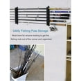 thumbnail image 4 of Fishing Rod Rack Holders Wall-mounted Fish Pole Holder for Garage & Boat 6-Rod Storage Racks (Horizontal Black, 1 Pair), 4 of 12