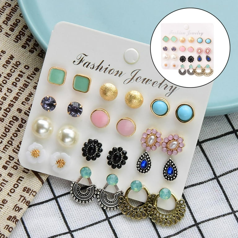 Walmart pearl earrings best sale set