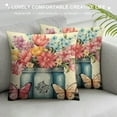 thumbnail image 3 of COMIO  Spring Flowers Tulip Lavender Eucalyptus Home Sweet Home Throw Pillow Covers, Lives Here Buffalo Plaid Cushion Case for Sofa Couch, 3 of 5
