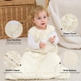 thumbnail image 3 of Baby Sleep Sack 0-24 Months, 1.5 TOG Cotton Baby Wearable Blanket With Soft Plush Dots, Newborn and Infant Warm Sleeping Sack with 2-Way Zipper, 3 of 9