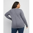 thumbnail image 3 of Hanes Originals Women's Long-Sleeve T-Shirt, Relaxed Fit (Plus Size) Athletic Navy PE Heather 2X, 3 of 6