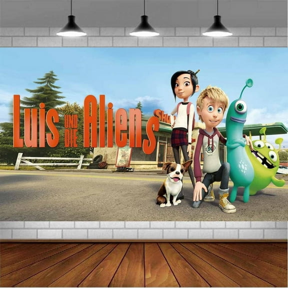 Luis und die Aliens Backdrop Banner Party Supplies Poster Movie Theme Background for Photography Birthday Decorations