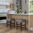 thumbnail image 2 of HomePop 25" Indoor Square Backless Upholstered Counter Stool, Midnight Stripe, 2 of 8