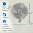 thumbnail image 6 of Lasko 16” 3-speed Oscillating Wall-Mount Fan, White, M16900, New, 6 of 14