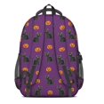 thumbnail image 3 of Black Cat Purple Pattern Cute School Backpack Bag with Padded Back and Adjustable Shoulder Straps 16.9 X 12.6 X 5.9 Inches, 3 of 5