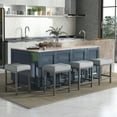 thumbnail image 5 of Costway 24.5" Bar Stool Set of 2 with Solid Rubber Wood Frame Humanized Footrest Kitchen Gray, 5 of 8