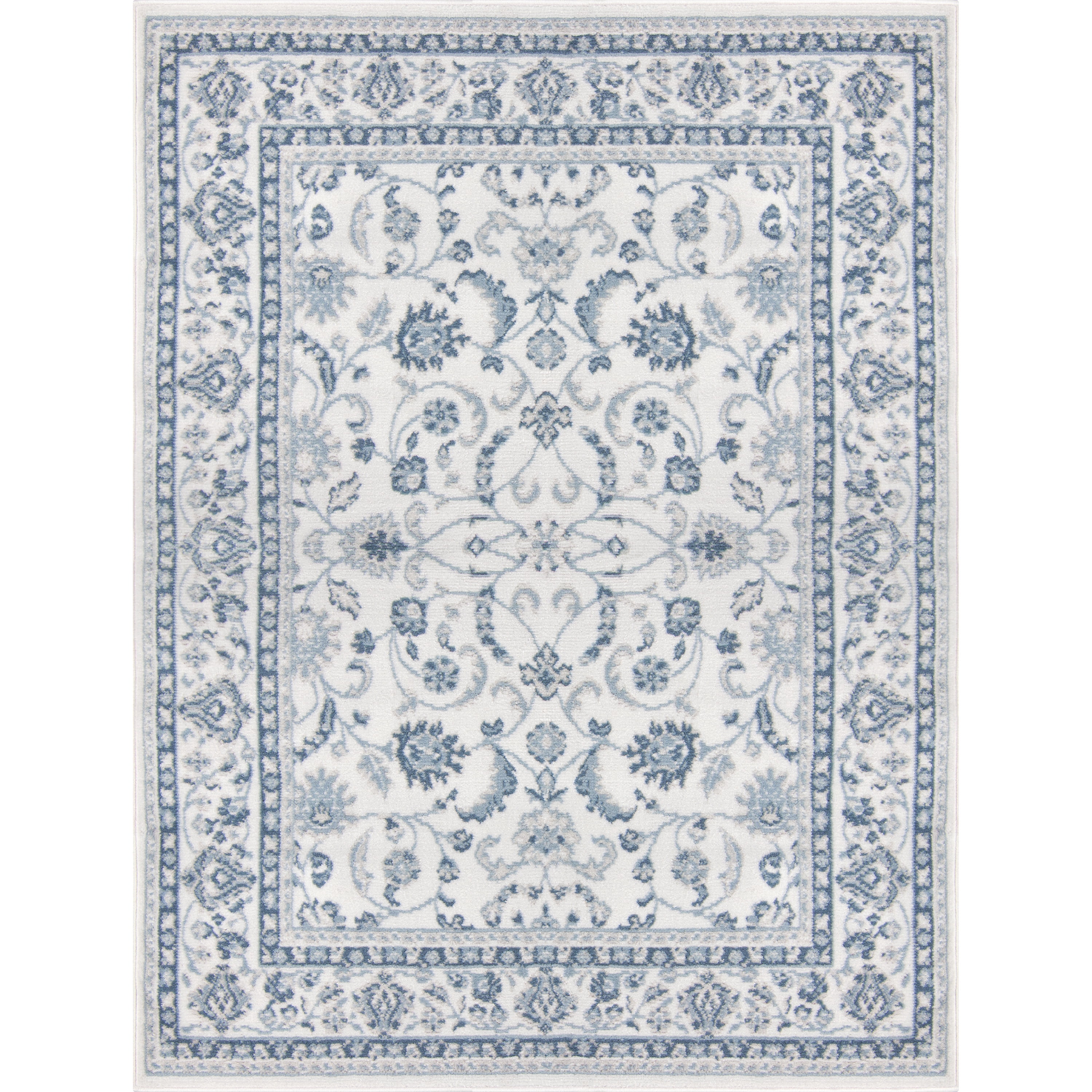 Mainstays Slate Blue Floral Indoor Area Rug 4 11 x 6 6