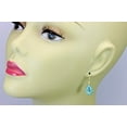 thumbnail image 2 of 14k Yellow Gold Cubic Zirconia Earrings Blue Aqua Dangle Smooth Cut Simulated Aquamarine Teardrops In Cz Simple Drops Designed for Adult Women, 2 of 4