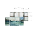 Wild Sea Abstract Canvas Wall Art, 3Piece Coastal Seascape Blue and
