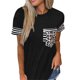 thumbnail image 4 of Camiseta de manga corta para mujer, Tops con bolsillo para mujer, camiseta con costuras de rayas de leopardo, Camiseta holgada informal para mujer, ropa 2022, 4 of 4