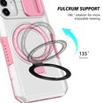 thumbnail image 4 of for iPhone 11 Case with Camera Sliding Cover, [Compatible with MagSafe] with Magnetic Ring Kickstand, Military Grade Heavy Duty Protection Phone Case for iPhone 11, Pink + White, 4 of 10