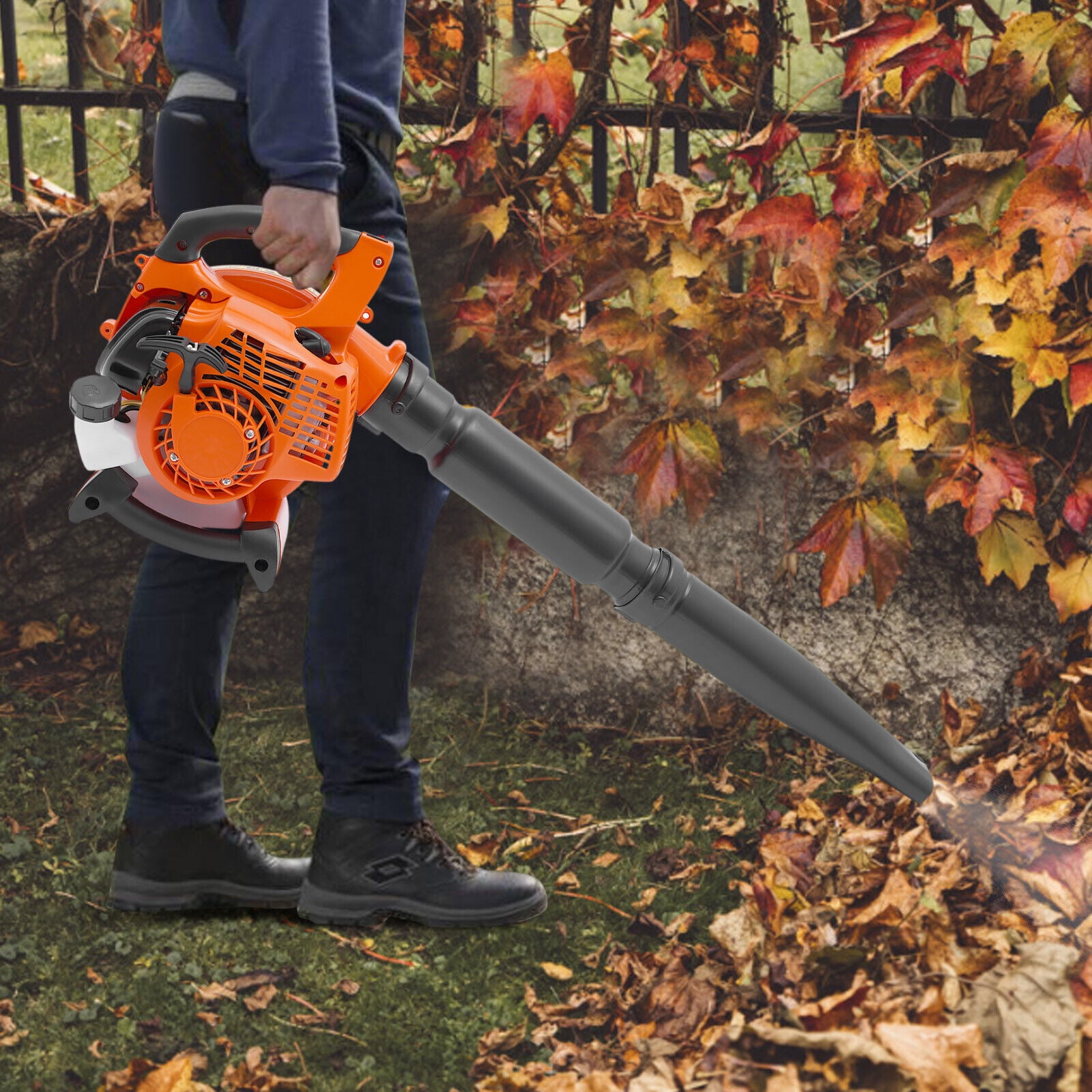 2-Stroke 25.4cc 0.75kw/7500rpm Handheld Leaf Blower Gas Powered Commercial Yard Grass Lawn Blower