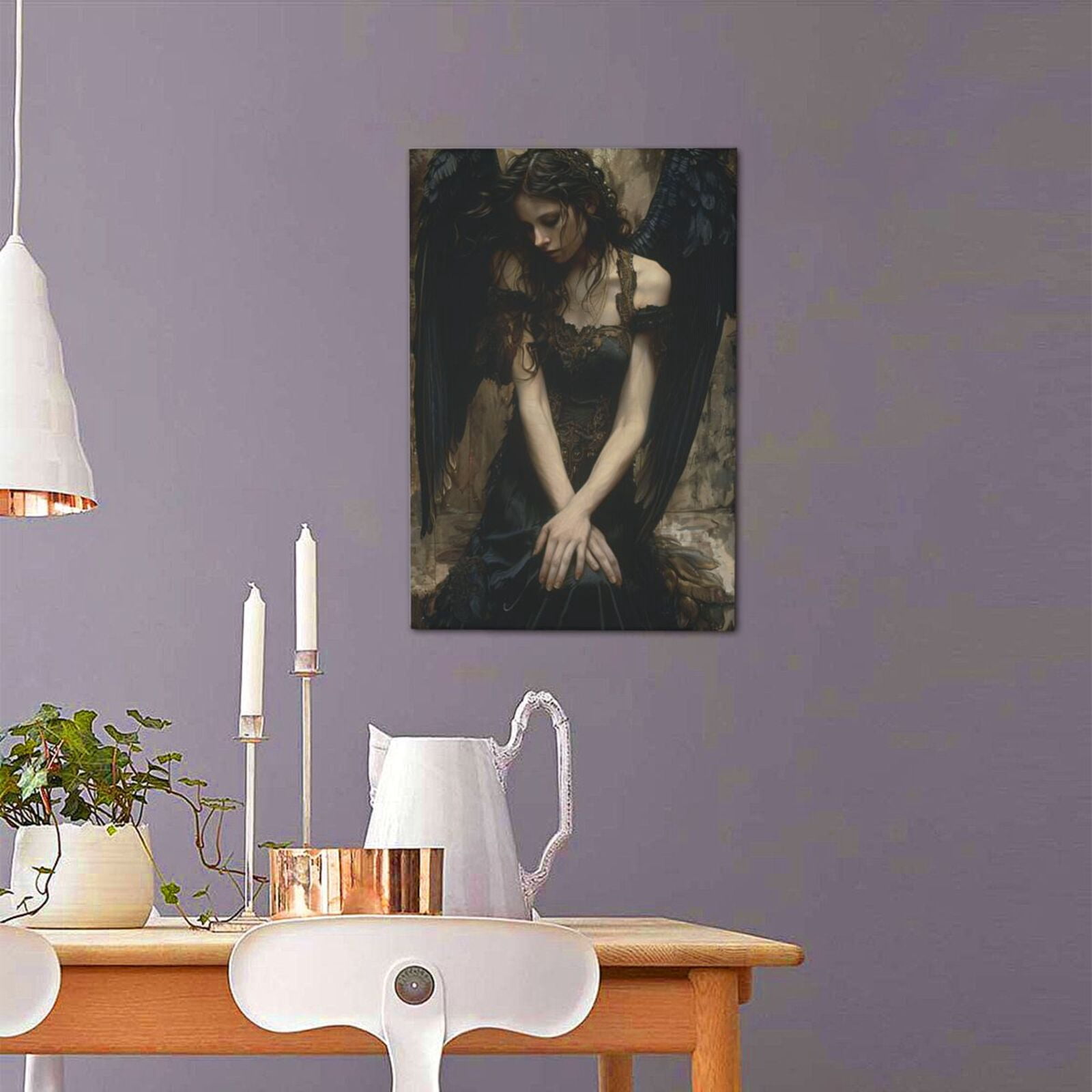 16x24 inch Canvas Frameless Painting Charm Angel,Home Decor Lounge,Bedroom Accessory,Classic Charm Angel Modern Art Oil Paintings On Canvas Wall Art,Gifts For Modern Art Lovers,Bedroom Decor