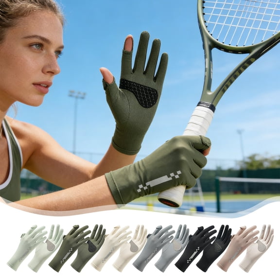 Txlpkdyx UV Protection Ice Silk Gloves,Lightweight Anti-Slip Driving & Cycling Gear,Breathable Touch Screen Sun Gloves for Summer Outdoor Sports
