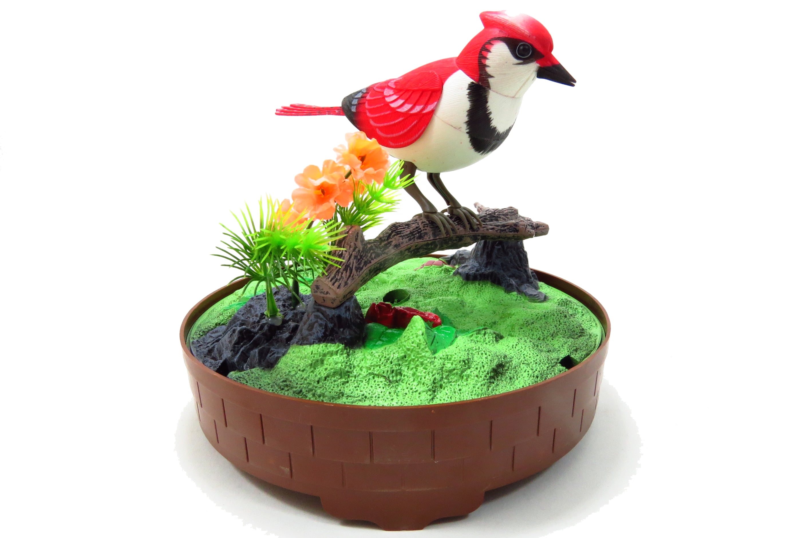 Bisontec Singing & Chirping Bird In Cage - Realistic Sounds & Movements (Red)