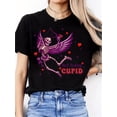 thumbnail image 1 of Valentine's Day Gift - Women's Cupid Graphic Tee, Casual Round Neck, Machine Washable, All-Season Comfort T-Shirt Tee For Adult, Men, Women, Teen, Teenager, Adolescent, Youth, 1 of 5