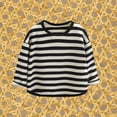thumbnail image 4 of hotojiny Infant Cotton T-Shirt Newborn Outfit Summer Long Sleeve Tee Kids Toddler Crew Neck Undershirts Stripes Basic Top 6 M-10 Y, 4 of 4