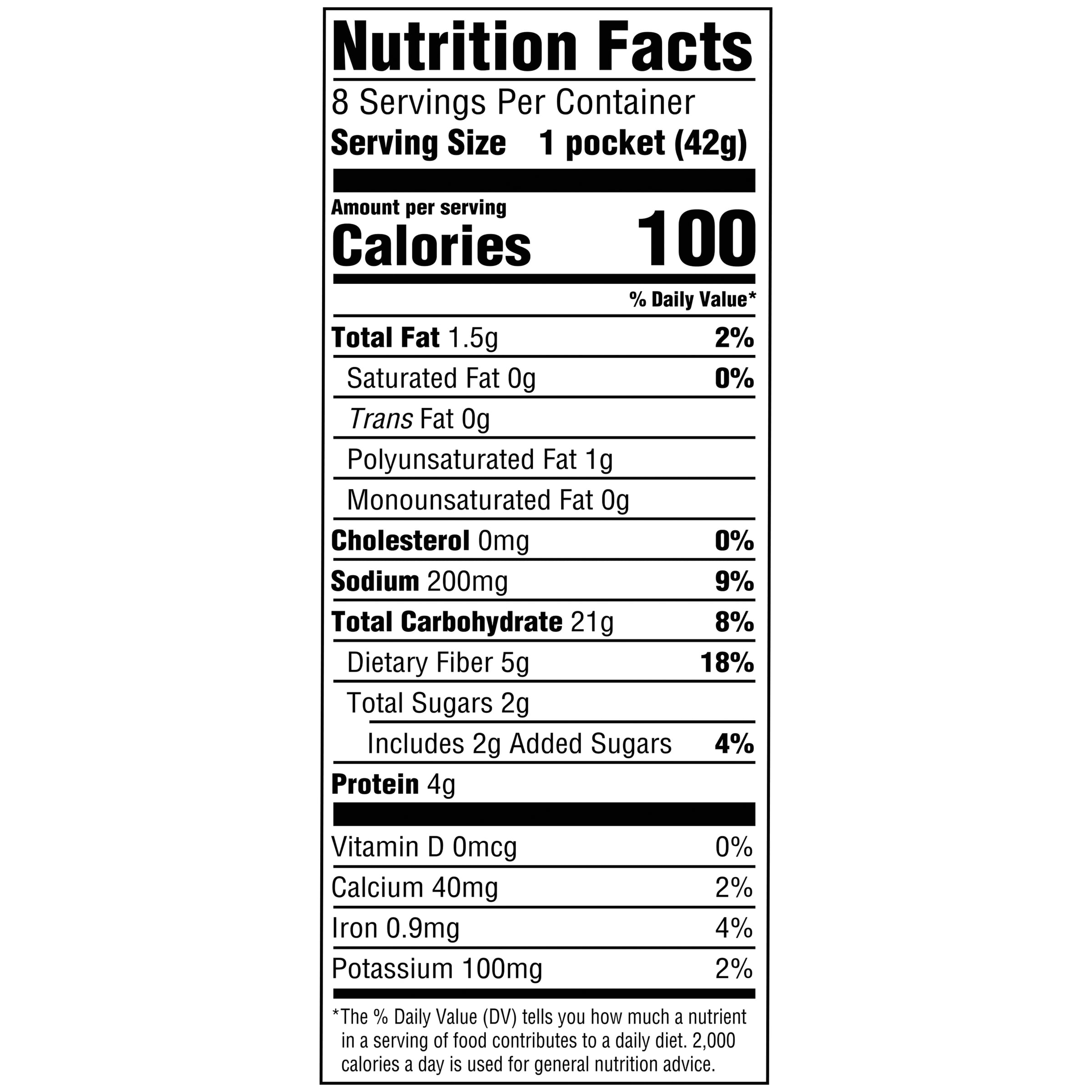 Arnold 100% Whole Wheat Pita Pocket Thins, 8 count, 11.75 oz