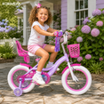 thumbnail image 2 of Korimefa 12 inch Girls Kids Bike Ages 3-6 Years Old Children, Toddler Bike with Training Wheels, Perfect for Beginner Riders Learning to Ride, Easy to Assemble, Purple, 2 of 13