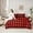 Black Red, variant on jejeloiu Modern Grid Bedding Comforter Set 7-Piece,Abstract Geometric Geometric King Bedding Sets,Black White Bed Sheets,Breathable Bedroom Decor Reversible