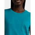 thumbnail image 3 of Time and Tru Women's Cotton Midi T-Shirt Dress, Sizes XS-XXXL, 3 of 4
