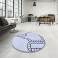 thumbnail image 3 of Ahgly Company Indoor Round Patterned Lavender Blue Area Rugs, 5' Round, 3 of 6