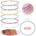 thumbnail image 1 of 6 Pcs Colliers Ras du Cou Perlés Vsco Boho Collier de Fleurs Fait Main Collier Mignon pour Adolescentes Ensemble de Colliers de Plage, 1 of 6