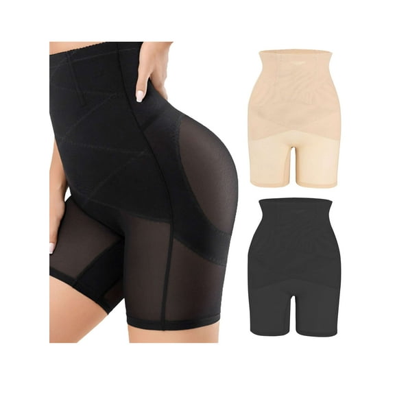 Spencer Shapewear for Women Tummy Control, High Waisted Body Shaper Shorts Butt Lifting Panties Thigh Slimming Shapewear Girdle (Black-L)