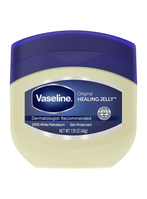 Vaseline 100% Pure Petroleum Jelly Original Unscented Body Moisturizer for All Skin Dryness, 1.75 oz