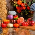 thumbnail image 4 of 10 Pcs Halloween Fake Pumpkins Decor Fall Colorful Artificial Pumpkin Bulk Harvest Fake Foam Assorted Size Decor for Thanksgiving Autumn Halloween Farmhouse Tabletop Decoration(Candy Color), 4 of 5