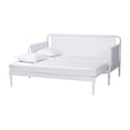 thumbnail image 2 of Baxton Studio Lucera Bobbin Twin-To-King Expandable Daybed - Wood Bed Frame with Turned Spindle Detailing, Classic Style Sofa Bed for Bedroom or Guest Room, White, 2 of 3