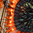 thumbnail image 6 of Halloween Decorations - Indoor and Outdoor Flickering Flame String Lights, 27.8ft C7 Vintage Flickering Flame String Lights, Orange String Lights with 25 Orange Clear Flame Bulbs (E12 Bulbs, Black Wi, 6 of 10