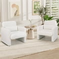 thumbnail image 5 of Costway 2 PCS Chenille Accent Chair with Removable Lumbar Pillow Thick Seat Cushion Backrest, 5 of 9