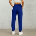 thumbnail image 4 of Womens Baggy Wide Leg Sweatpants Drawstring Waist High Waisted Fashion Y2K Lounge Pants with Pockets Dark Blue XL, 4 of 5