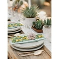 thumbnail image 6 of nqOlkjepod Aqua Stripes Lemon Cloth Napkins Set of 4 Reusable Dinner Napkins, Spring Botanical Plant Vertical Line Cocktail Napkin Washable Table Napkins for Wedding/Party/Baby Shower 20"x20", 6 of 8