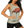 thumbnail image 2 of Lsque Flamingo Sitting On Chair Printed Workout Tank Tops for Women, Athletic Sports Tank Tops, Compression Sleeveless Dry Fit Shirts,Sleeveless Yoga Shirt-X-Large, 2 of 9