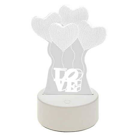 

Aousin USB 3D LED Bedside Night Light Romantic Love Acrylic Desktop Table Lamp (D)