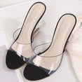 thumbnail image 4 of Tacón Sin Cordones Con Puntera Abierta Transparente para Mujer Fiesta Noche Boda Baile Graduación, 4 of 9