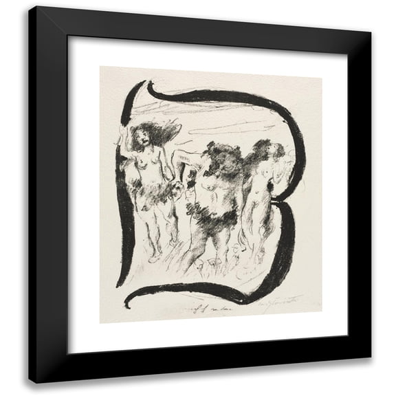 Lovis Corinth 12x14 Black Modern Framed Museum Art Print Titled - The Abc: Letter B