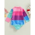 thumbnail image 4 of Suealasg Kids Girls One Piece Swimsuit 1T 2T 3T 4T 5T Little Girl Long Sleeve Zipper Romper Swimwear Child Girls Rash Guard Beach Bathing Suit, 4 of 8