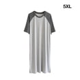 thumbnail image 4 of pitrice Chemise de Nuit Homme Coton Raglan Vêtement de Nuit Léger Robe de Pyjama Respirante Col Rond Chemise de Nuit à Empiècements Gris Foncé/gris Clair 5TG, 4 of 9