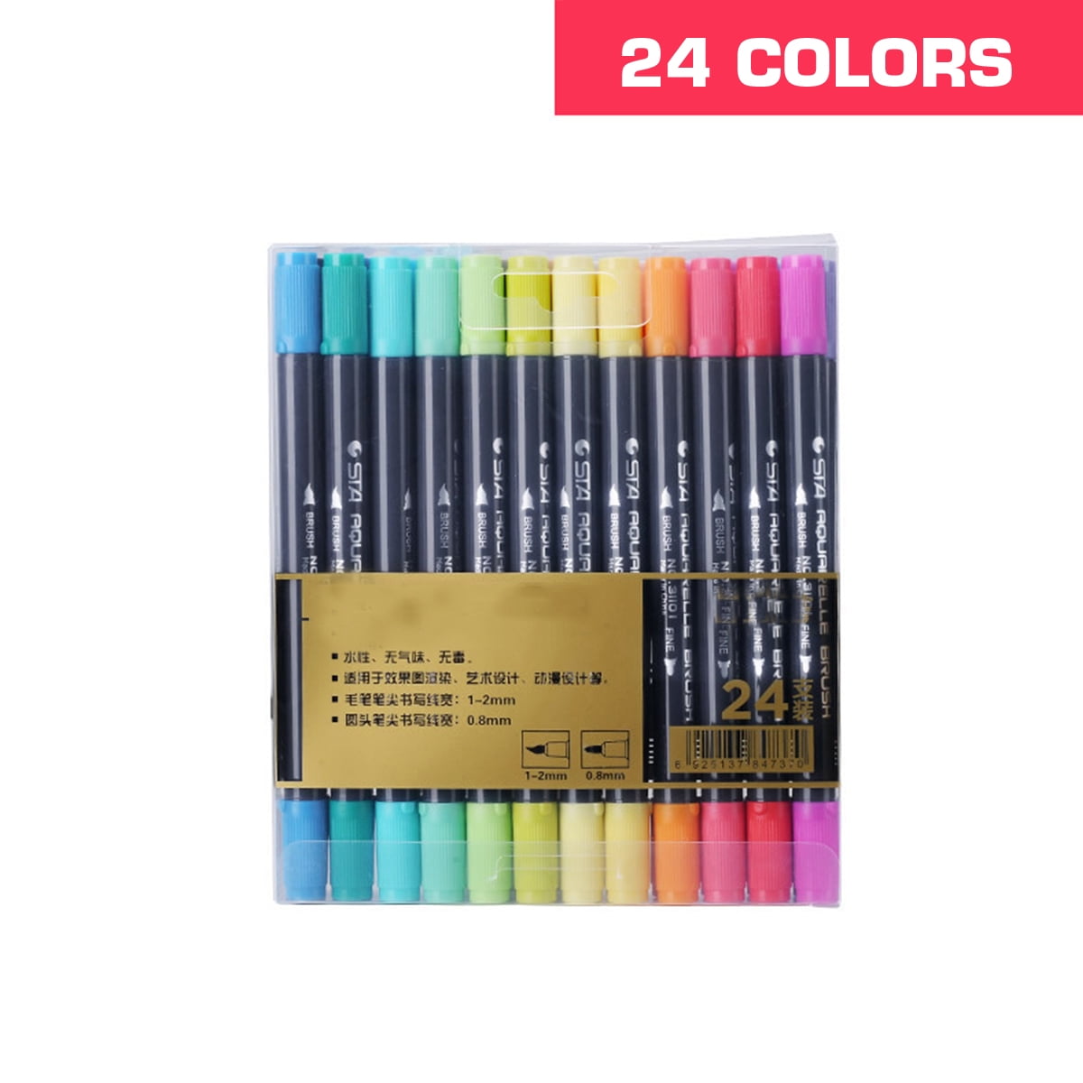 12/24/36/48/80 Colors Watercolor Brush Dual Tips Marker Pen Set with ...