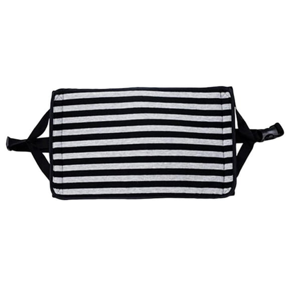 OUNONA Portable Foot Sling Travel Footrest Under Desk Distance Hammock Foot Pedal for Office Airplane Train Stripe Black and Grey